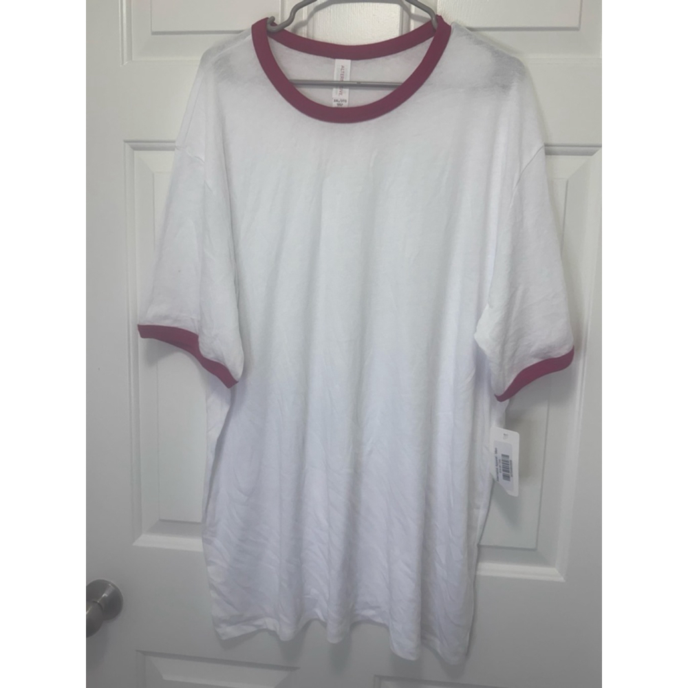 Men's Alternative Apparel White Red Ringer Short Sleeve Tee 3XL